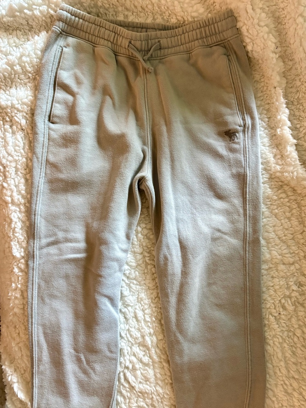 Abercrombie Kids Neutral Gray Fleece Jogger Pants 9/10 Short